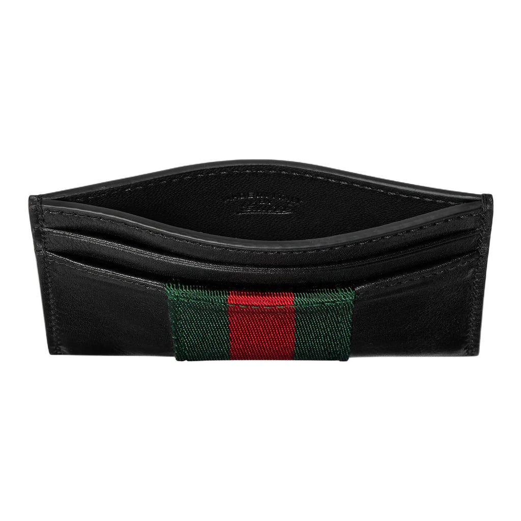 GUCCI TrademarkWeb Men's Soft Leather Card Holder in Black - 867277