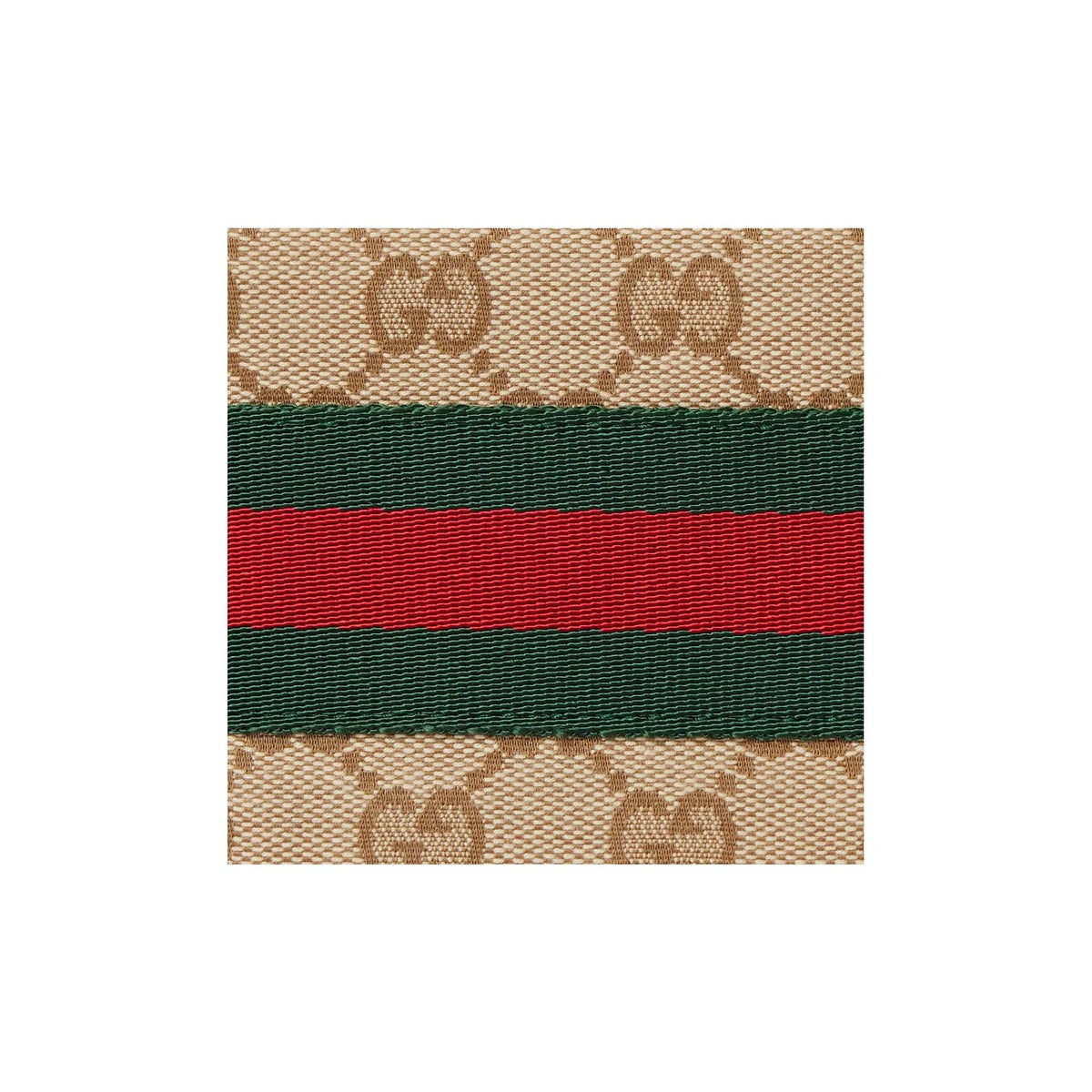 GUCCI Unisex GG Canvas Bifold Wallet with Web Detail in Sand and Brown - 867335