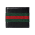 GUCCI WebTrademark Men's Soft Leather Bifold Wallet in Black - 867269
