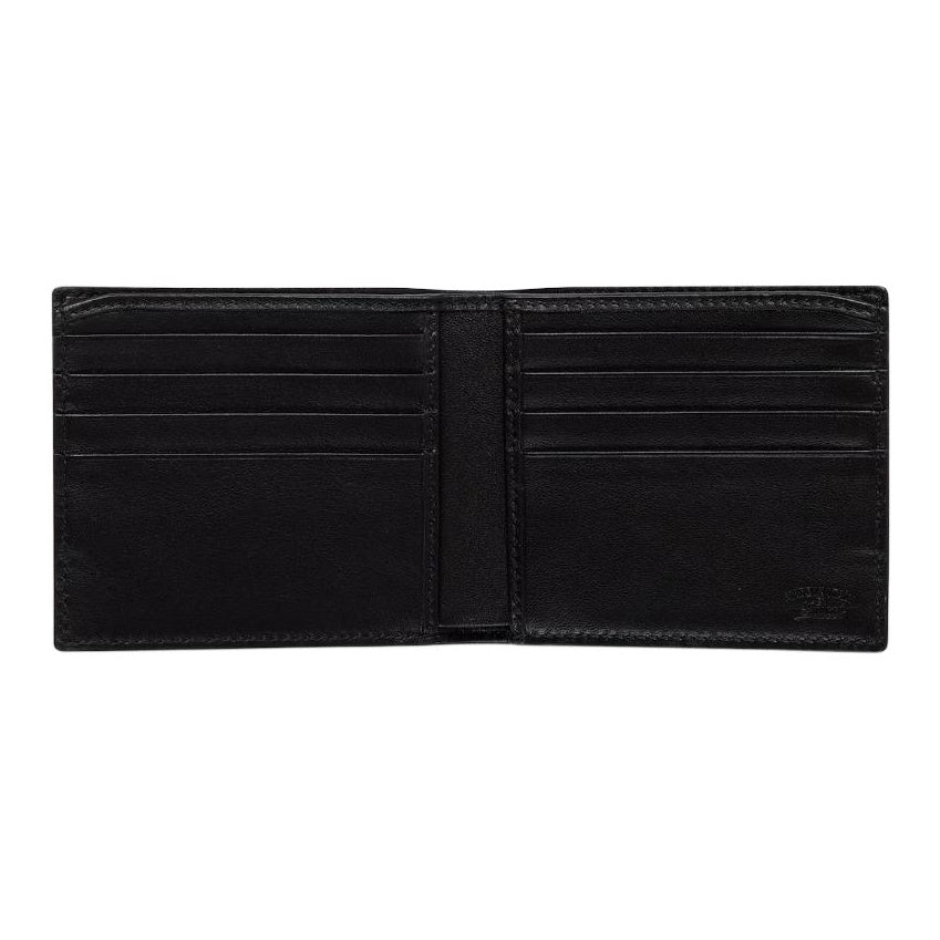 GUCCI WebTrademark Men's Soft Leather Bifold Wallet in Black - 867269