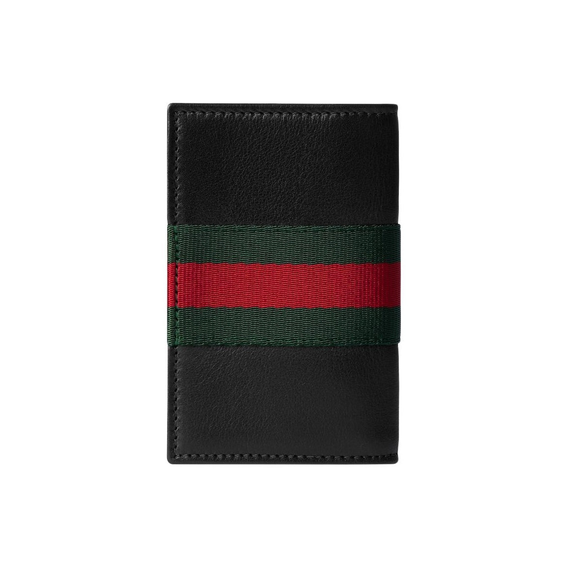 GUCCI Web Men's Soft Leather Card Holder in Black - 867290