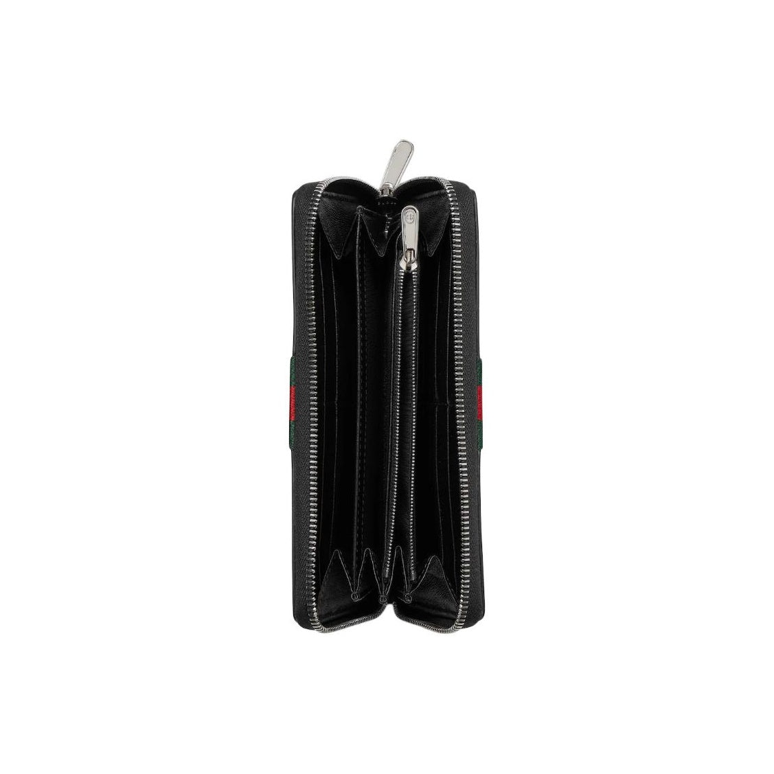 GUCCI TrademarkWeb Men's Soft Leather Zip-Around Wallet in Black - 867284