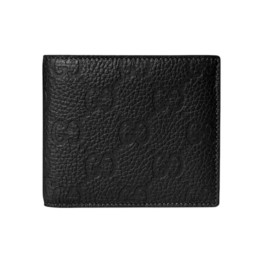 GUCCI Men's Printed and Embossed Leather Coin Pouch in Black - 835002