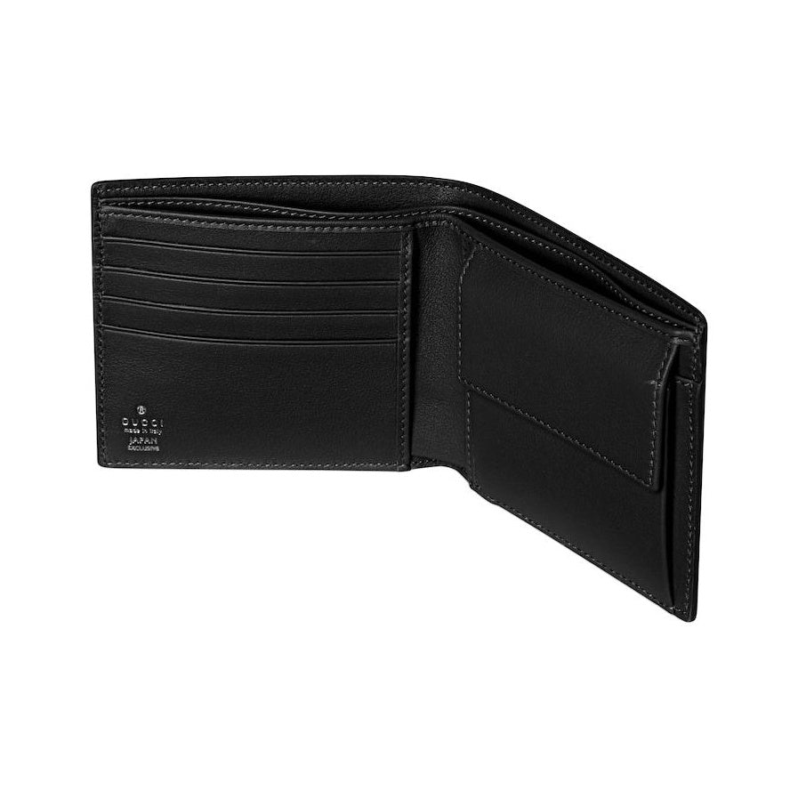 GUCCI Men's Printed and Embossed Leather Coin Pouch in Black - 835002