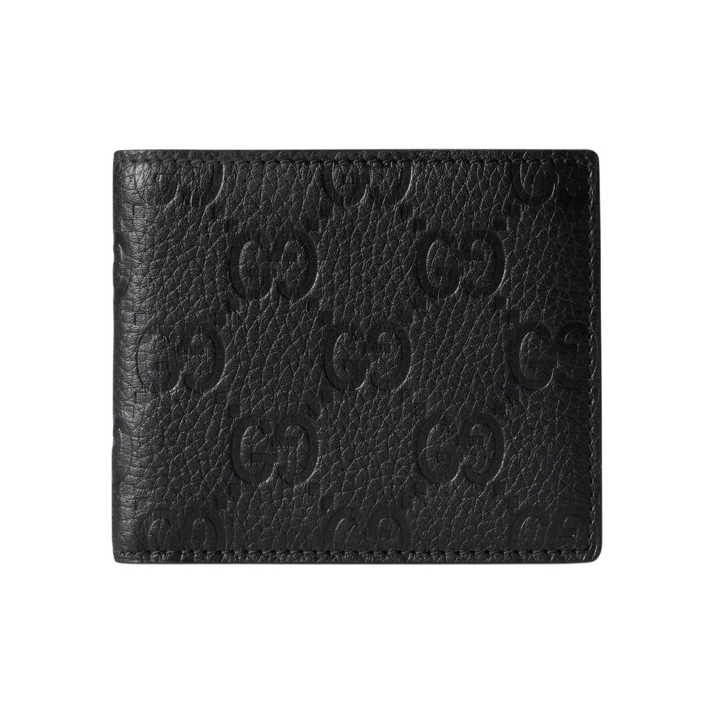 GUCCI IMPRINT Men's Logo-Embossed Leather Bifold Wallet in Black - 835001