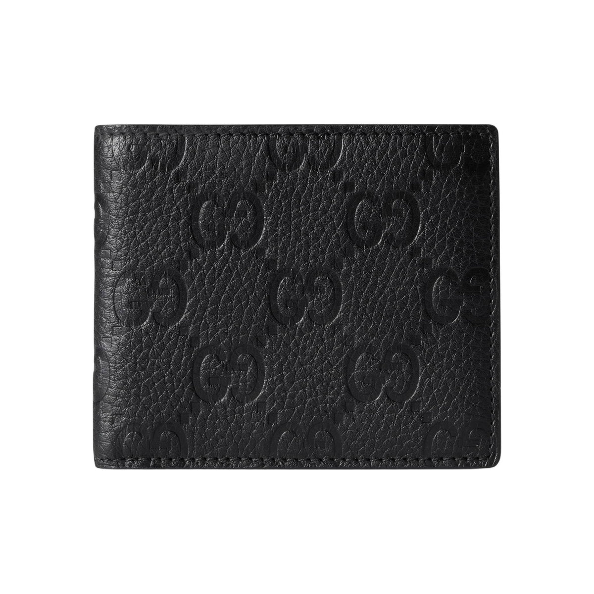 GUCCI IMPRINT Men's Logo-Embossed Leather Bifold Wallet in Black - 835001