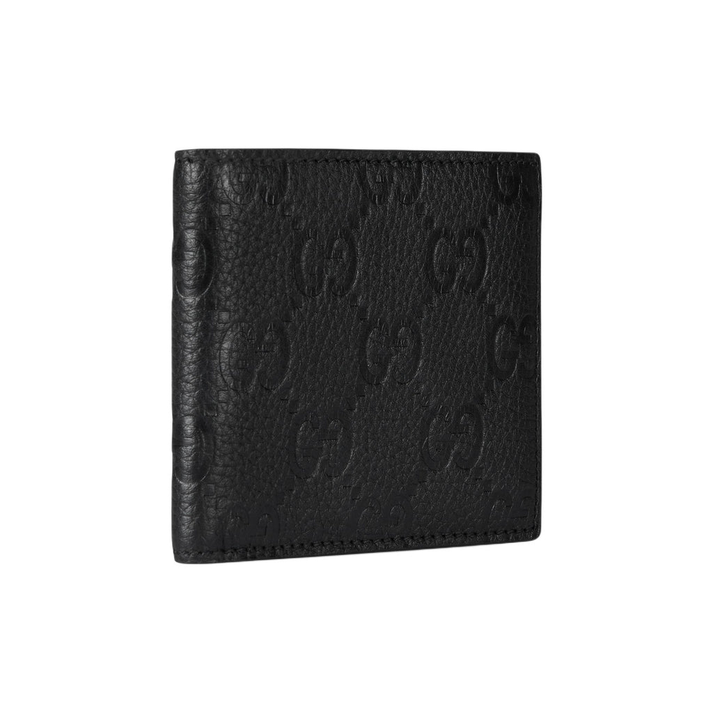 GUCCI IMPRINT Men's Logo-Embossed Leather Bifold Wallet in Black - 835001