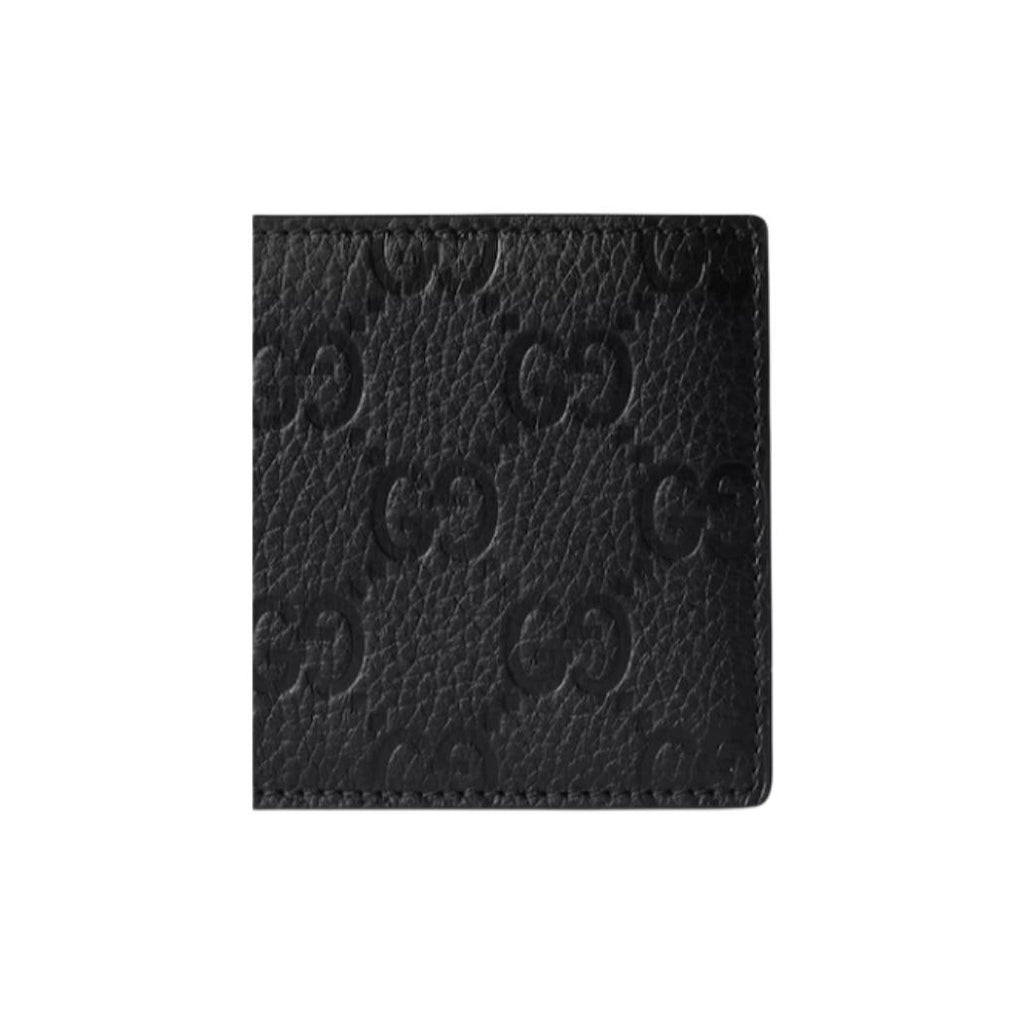 GUCCI IMPRINT Men's Logo-Embossed Leather Bifold Wallet in Black - 835001