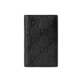 GUCCI IMPRINT Men's Logo Leather Card Holder in Black - 835011