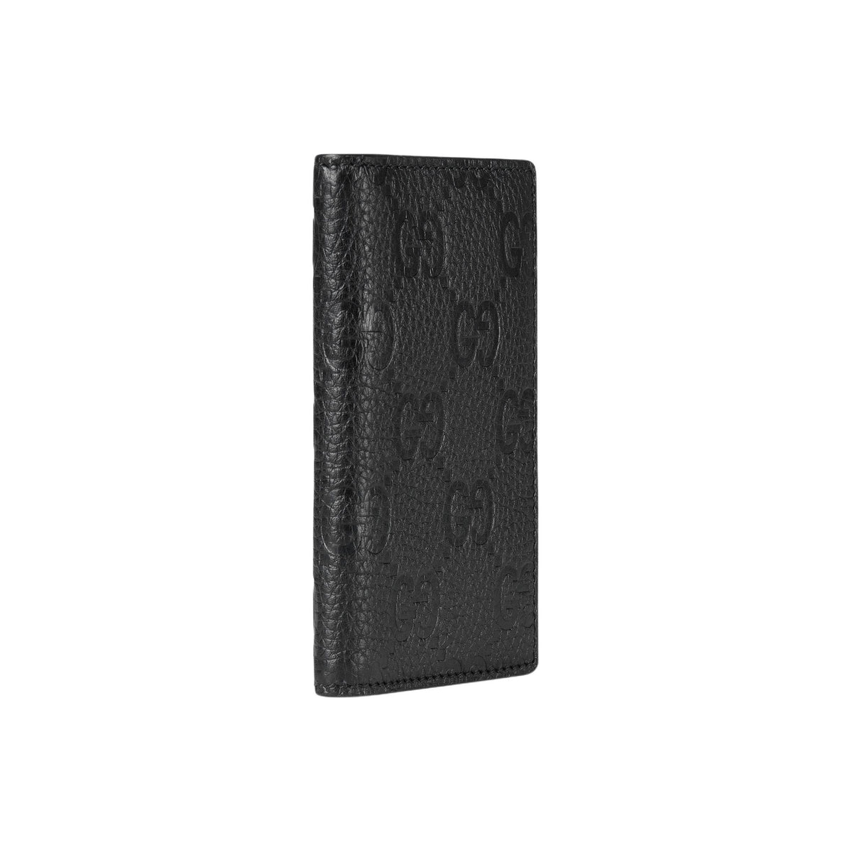 GUCCI IMPRINT Men's Logo Leather Card Holder in Black - 835011