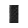 GUCCI IMPRINT Men's Logo-Embossed Leather Long Wallet in Black - 835014