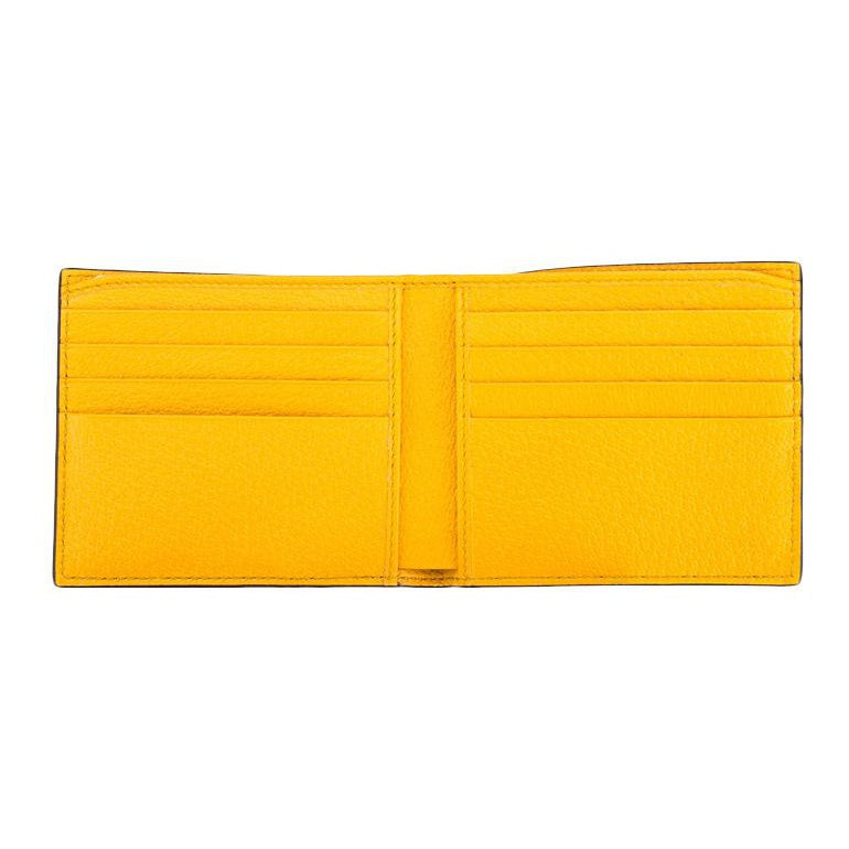 GUCCI Neo Vintage Men's Monogram Canvas and Leather Bifold Wallet in Ebony, Brown and Yellow - 473954