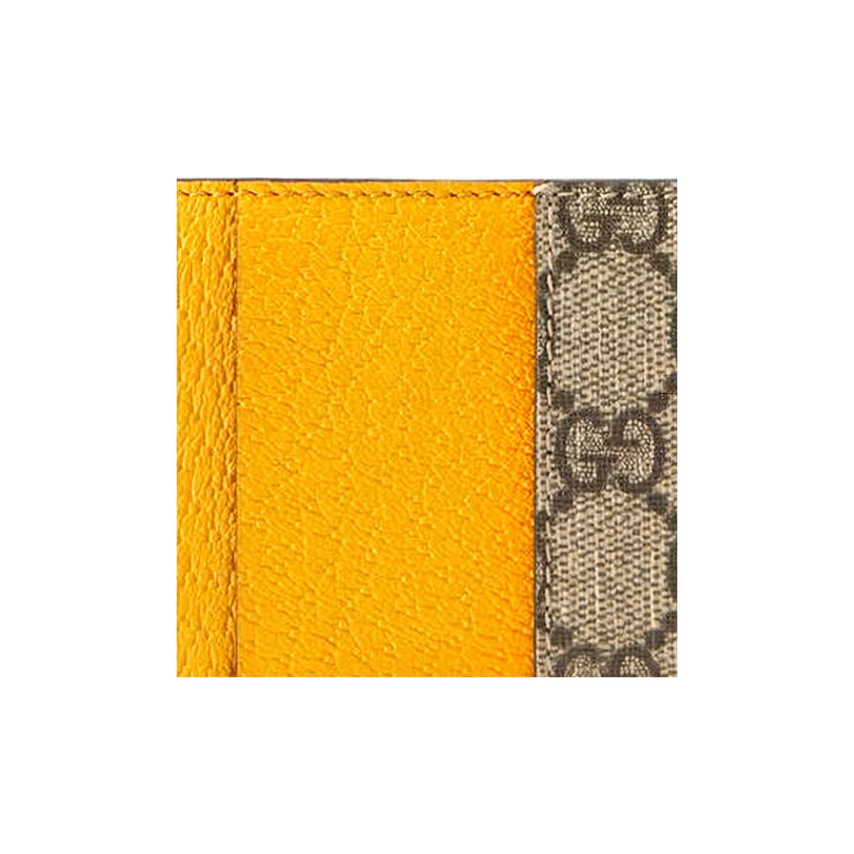 GUCCI Neo Vintage Unisex Monogram Canvas and Leather Card Holder in Ebony and Brown - 597557