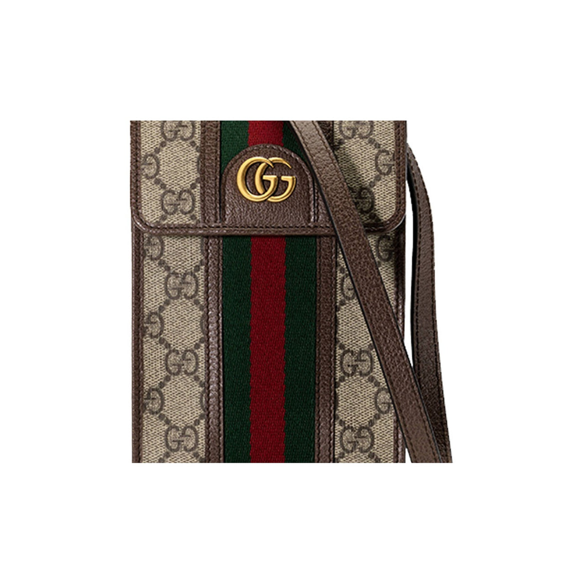 GUCCI Ophidia Unisex Monogram Canvas and Leather Crossbody Bag in Ebony - 625757