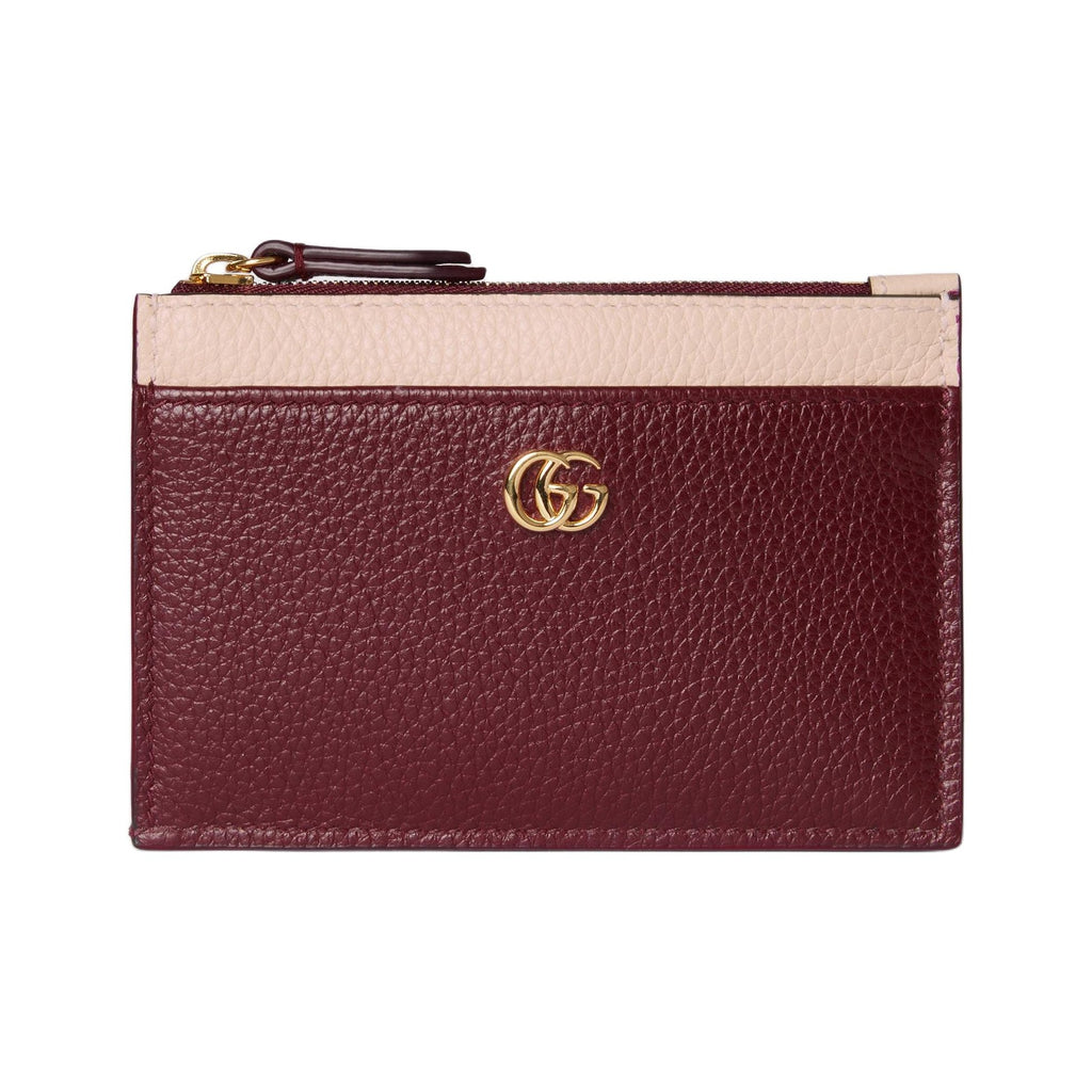 GUCCI GG Marmont Women's Leather Card Holder in Rose Pink - 837966