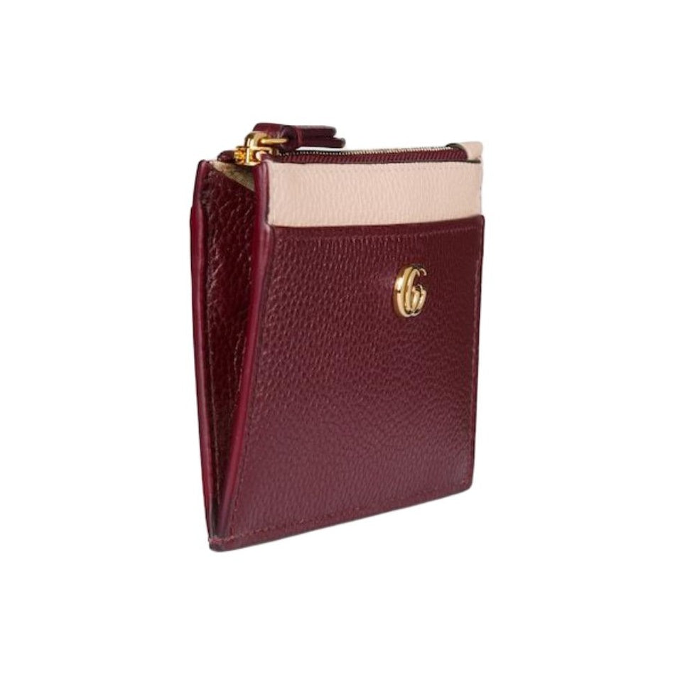 GUCCI GG Marmont Women's Leather Card Holder in Rose Pink - 837966