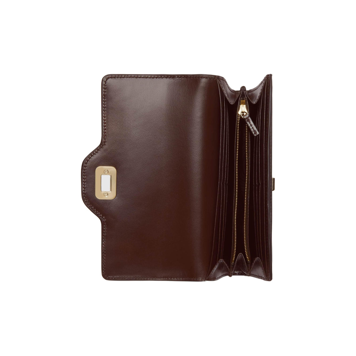 GUCCI LUCE Unisex Canvas Long Wallet with Leather Trim in Beige and Ebony - 790034