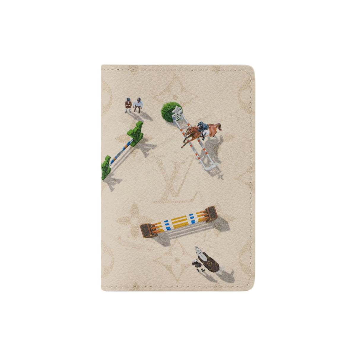 LOUIS VUITTON Pocket Organizer Men's Equestrian Print Monogram Coated Canvas Card Holder in Beige - M3A610