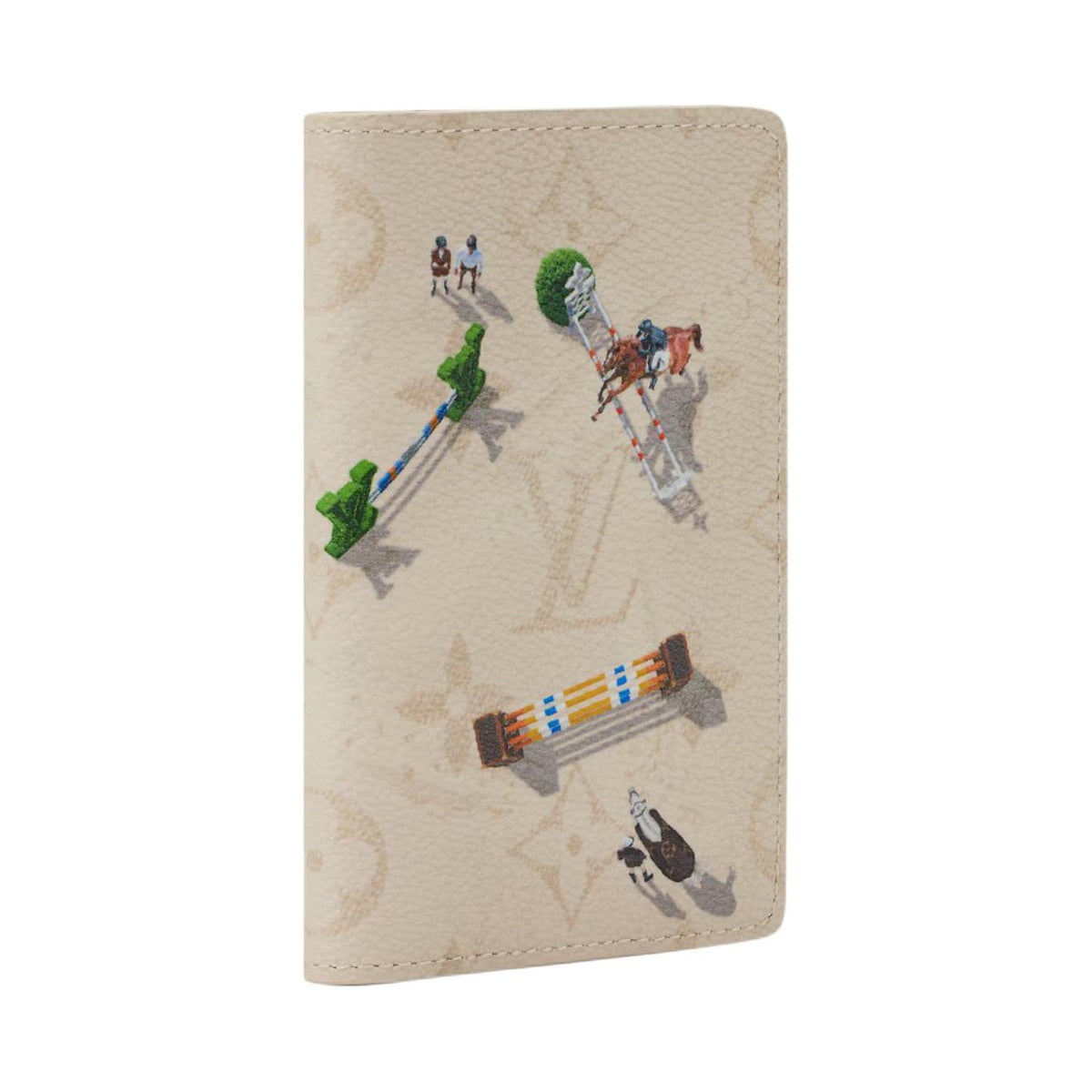 LOUIS VUITTON Pocket Organizer Men's Equestrian Print Monogram Coated Canvas Card Holder in Beige - M3A610